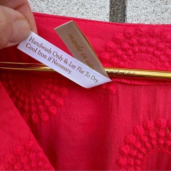 Helen Jon Coral Embroidered Split Hem V-Neck Tunic Swim Coverup Resortwear - Picture 9 of 13